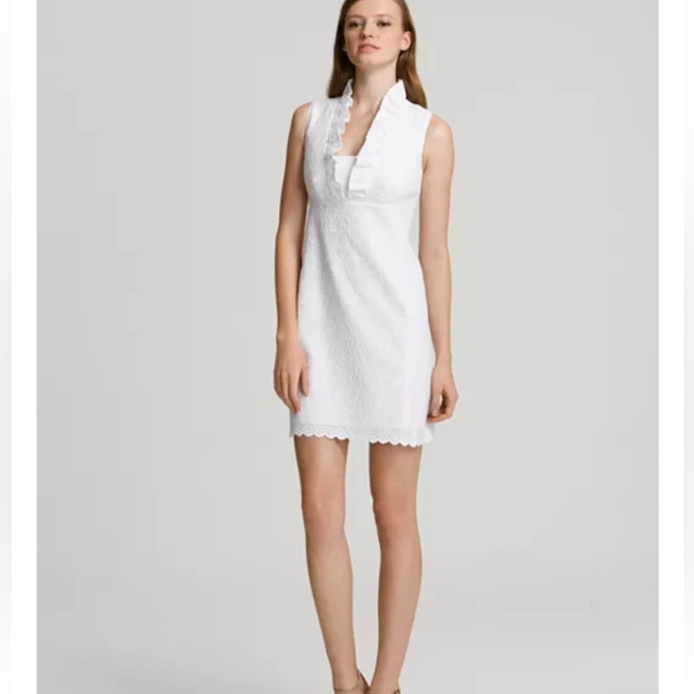 Lilly Pulitzer Adeline White Eyelet Lace Mini Dress Resort XS